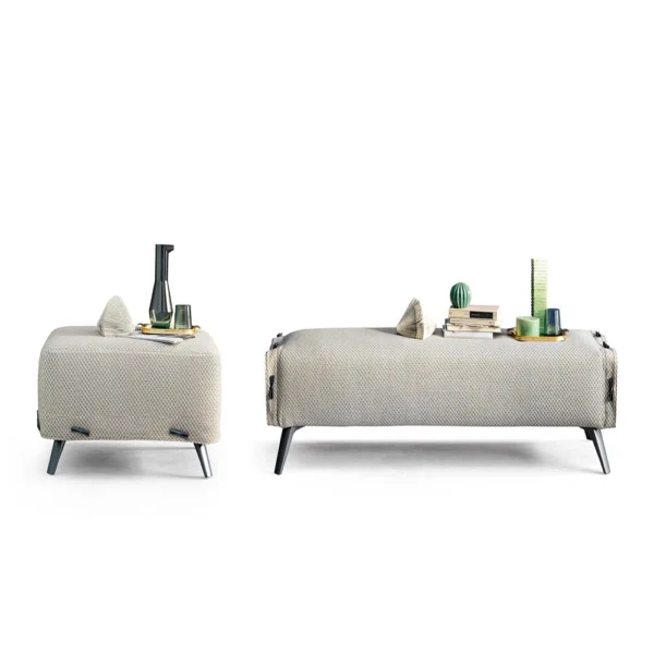 Cuff bench and pouf