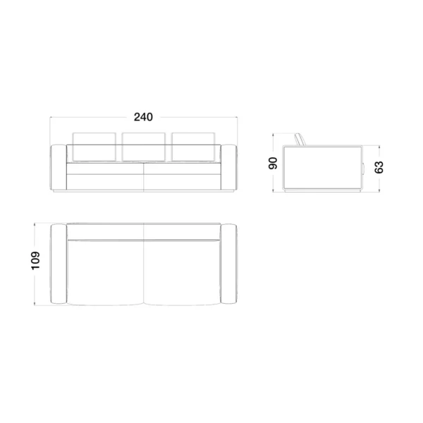 Eclipse 3 Seater Sofa Standard - Image 4