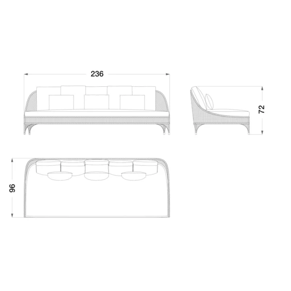 Outdoor 3 Seater Sofa - Image 3