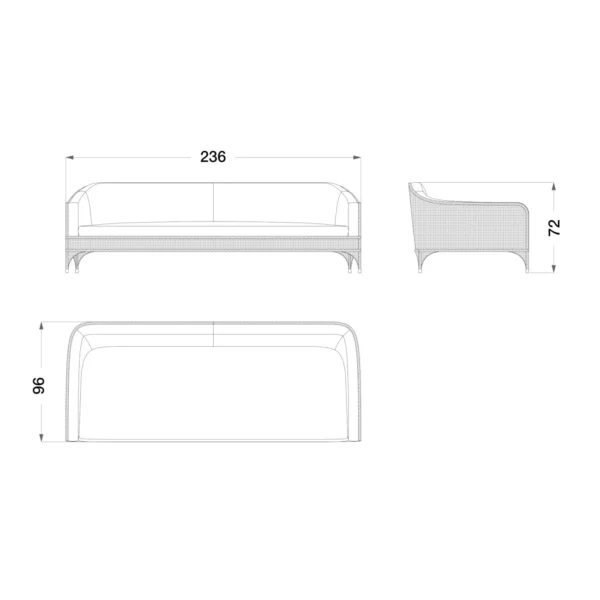 Outdoor 3 Seater Sofa - Image 4