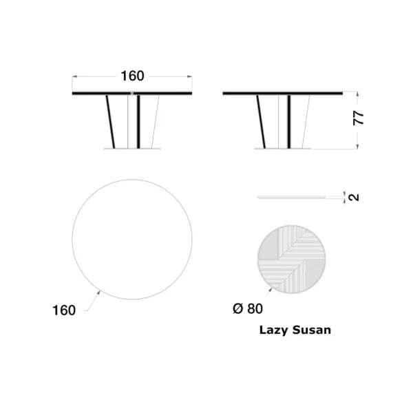 sesto senso round dining table cprn homood 4