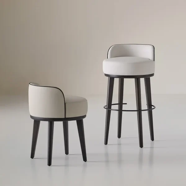 Club stool with backrest - Image 4