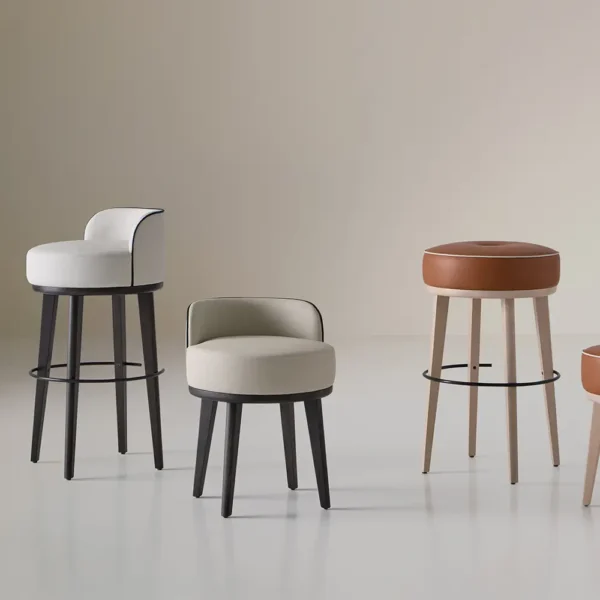 Club stool with backrest - Image 6
