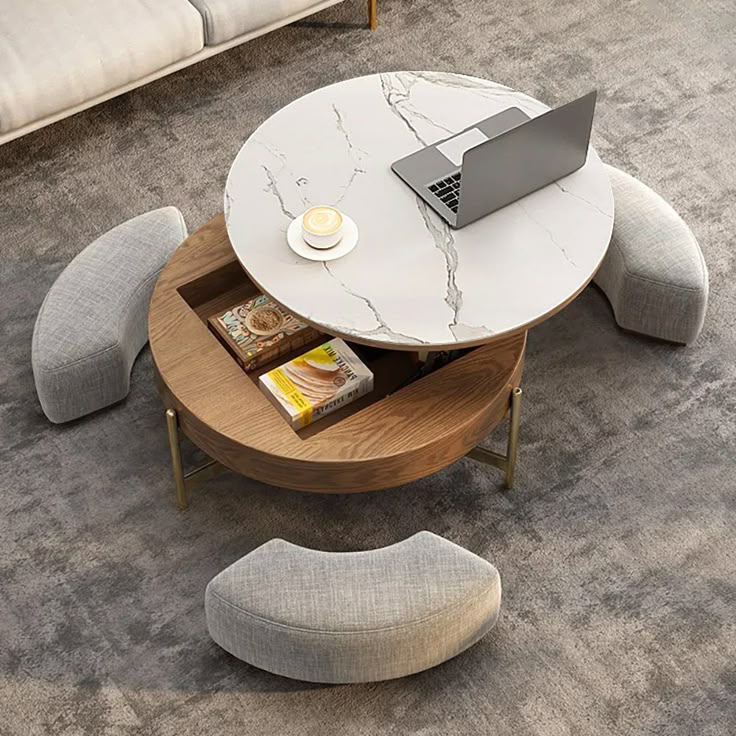 coffee table with stool