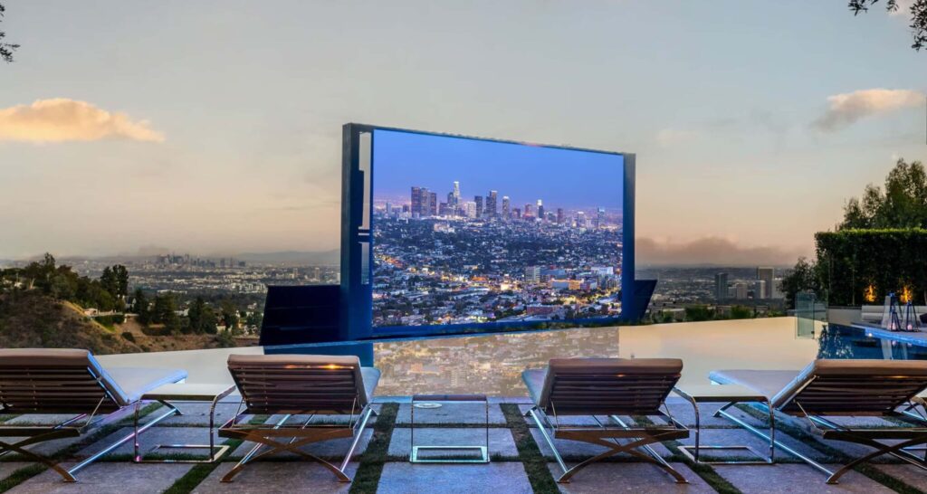 The Transformative Power of Digital Art & Virtual Displays in Homes 2 SeeThru Displays Backyard Poolside waterproof LED Video wall 2048x1092 1