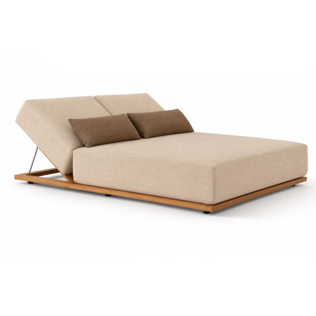 Morbido Double Sunbed | Adjustable Luxury Outdoor Chaise